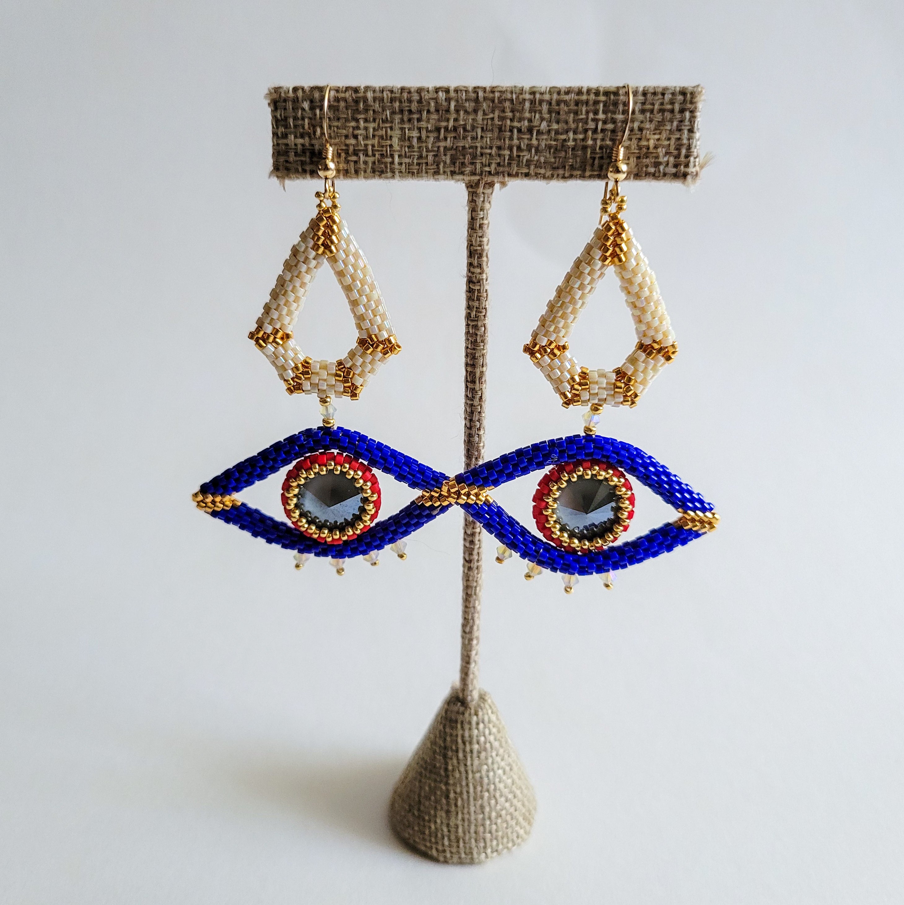 "Eye See Horus" Beaded Statement Earrings
