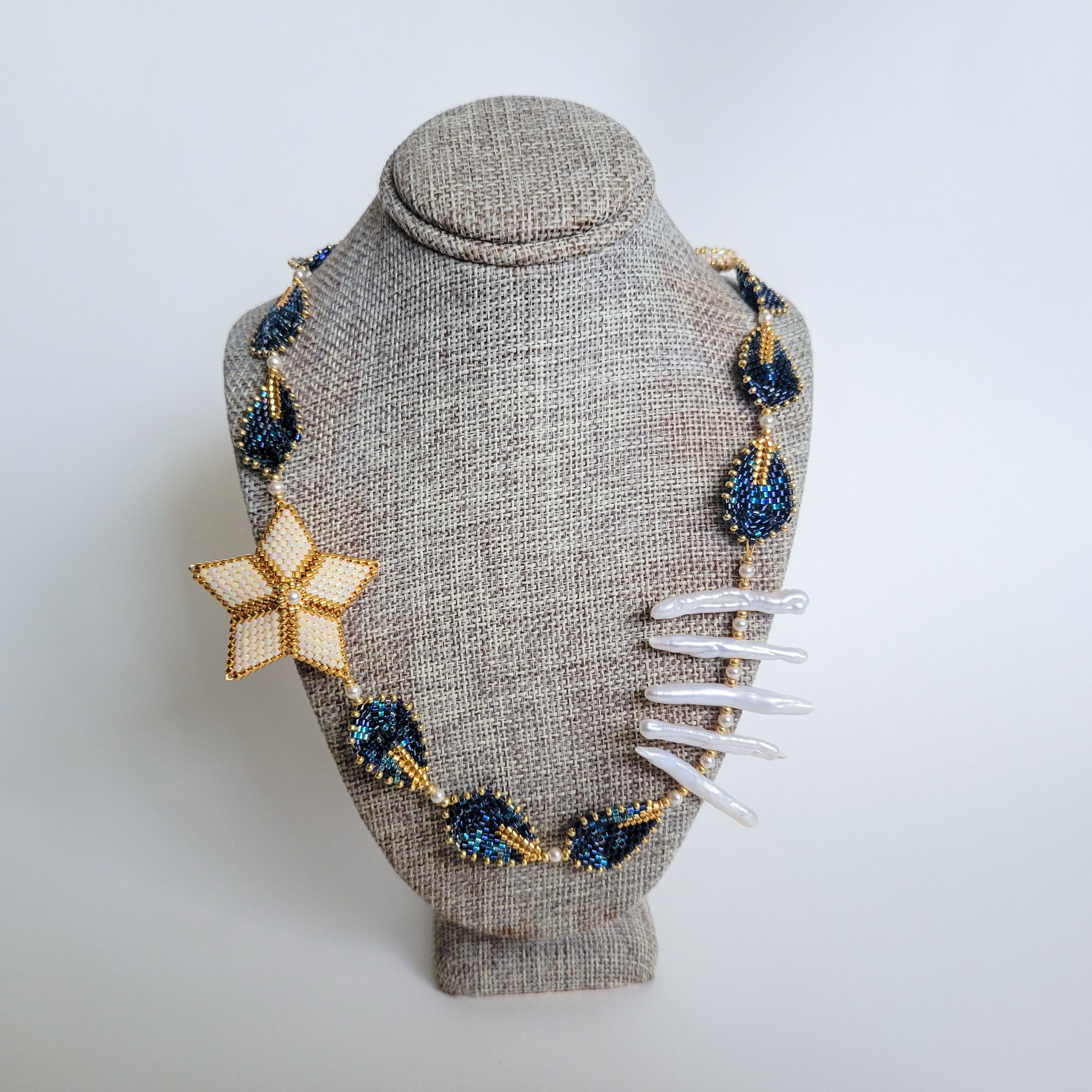 "Blue Velvet" Handcrafted Beaded Necklace