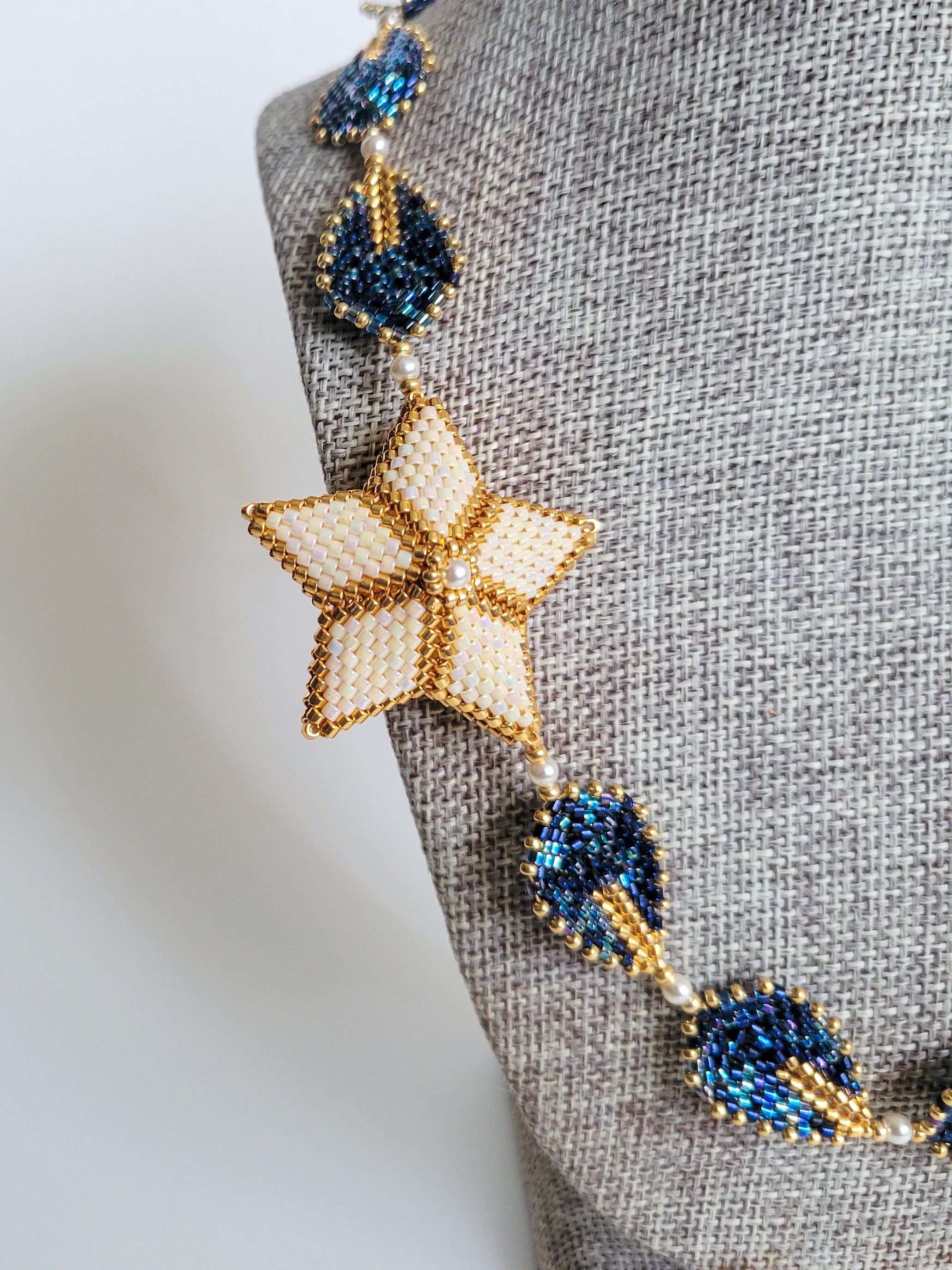 "Blue Velvet" Handcrafted Beaded Necklace